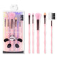 Portable Makeup Brush Set 5 pcs Beauty Tools in Pink Green Blue Yellow - beauty tools portable makeup brush
