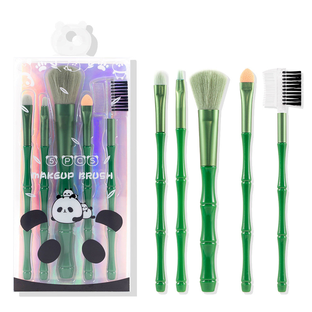 Portable Makeup Brush Set 5 pcs Beauty Tools in Pink Green Blue Yellow - beauty tools portable makeup brush