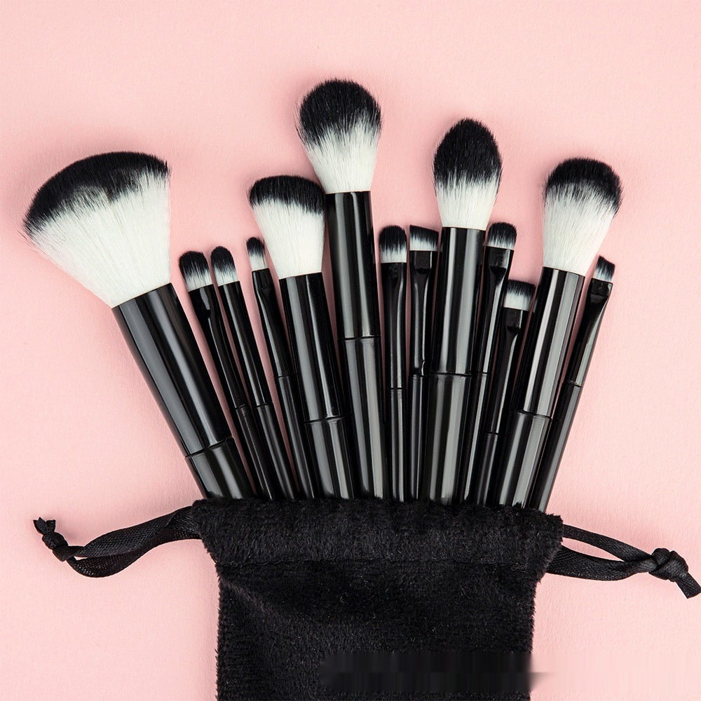 Portable Makeup Brush Set with Black Ribbon Bags and Color Options - Colors black ribbon bags makeup brush set portable
