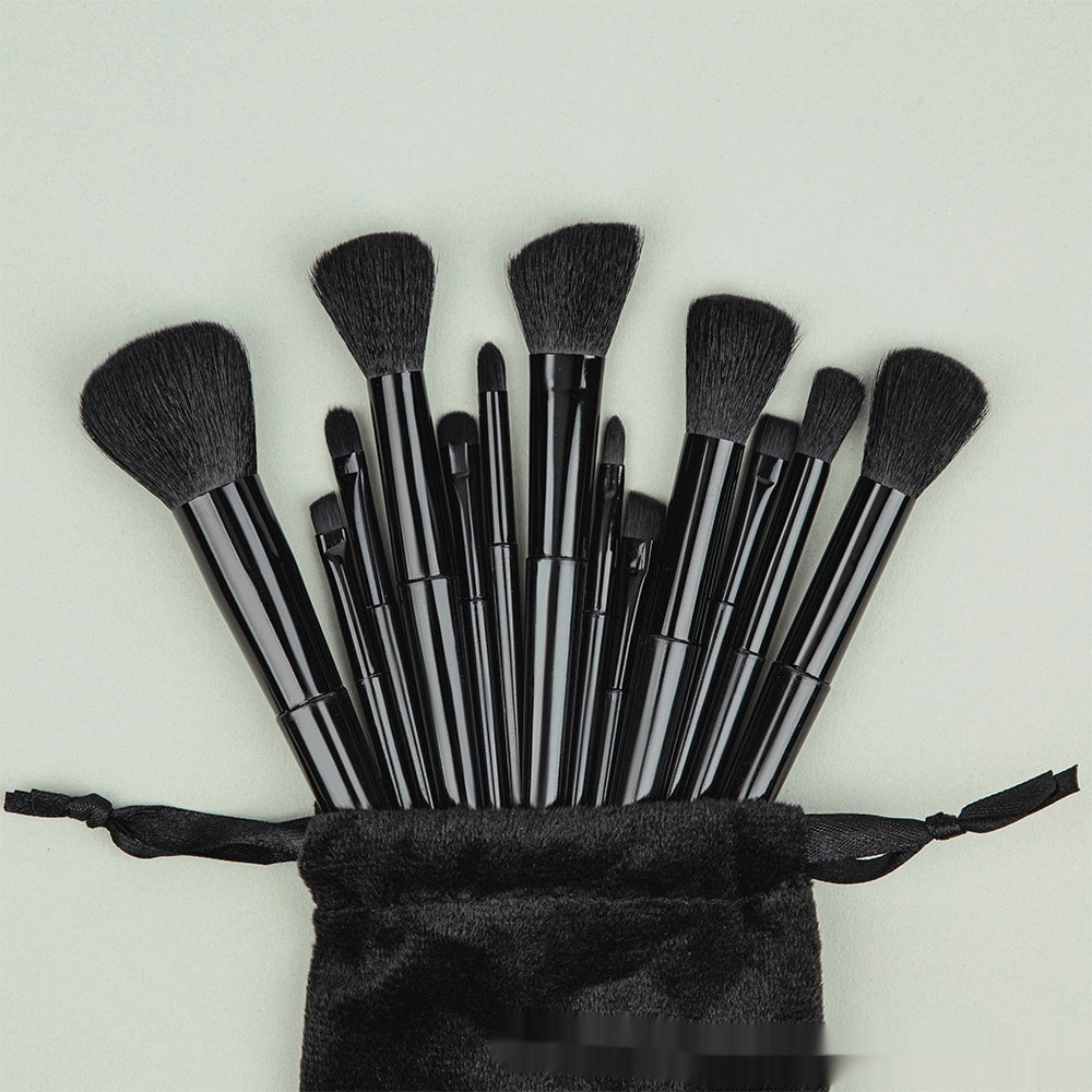 Portable Makeup Brush Set with Black Ribbon Bags and Color Options - Colors black ribbon bags makeup brush set portable