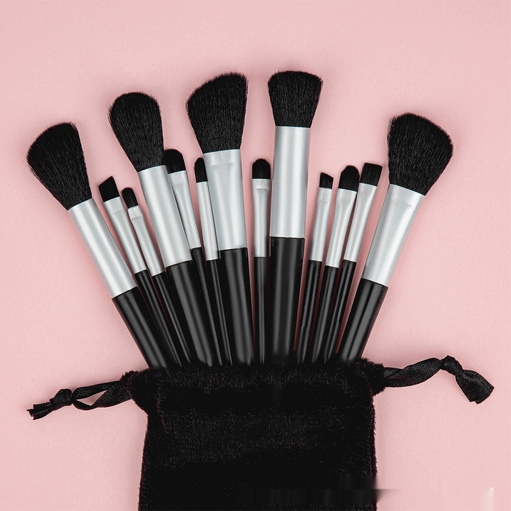 Portable Makeup Brush Set with Black Ribbon Bags and Color Options - Colors black ribbon bags makeup brush set portable
