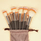Portable Makeup Brush Set with Black Ribbon Bags and Color Options - Colors black ribbon bags makeup brush set portable