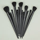 Portable Makeup Brush Set with Black Ribbon Bags and Color Options - Colors black ribbon bags makeup brush set portable