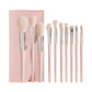 Portable Makeup Brush Set with Fiber Wool Handles 10 Pieces - Teleplus portable makeup brush sets fiber wool