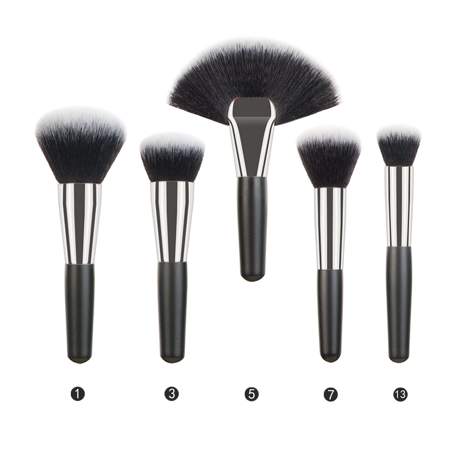Portable Makeup Brush Set with Wooden Handle and Wool Hair for Application - Teleplus animal hair makeup brush