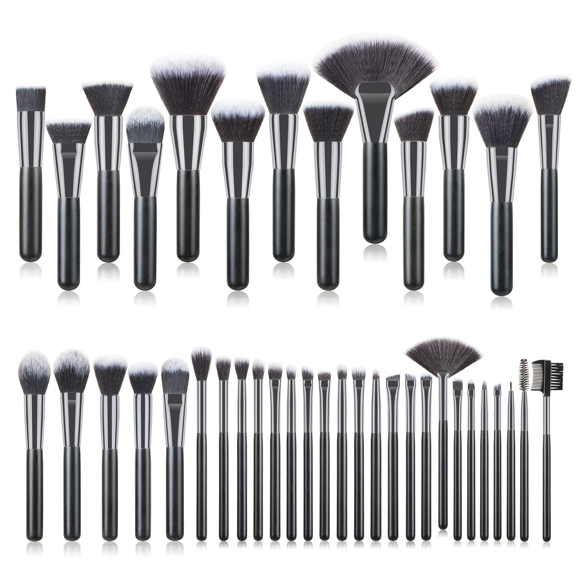 Portable Makeup Brush Set with Wooden Handle and Wool Hair for Application - Teleplus animal hair makeup brush