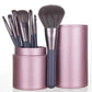Portable Mini Makeup Brush Set with 7 Brushes and Storage Bucket - makeup brushes portable mini
