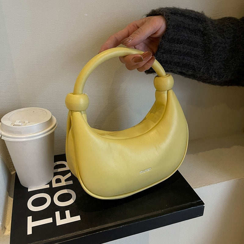 Portable Moon Bag with Soft Leather Shoulder Messenger Design - shoulder messenger soft leather portable moon bag