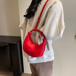 Portable Moon Bag with Soft Leather Shoulder Messenger Design - shoulder messenger soft leather portable moon bag