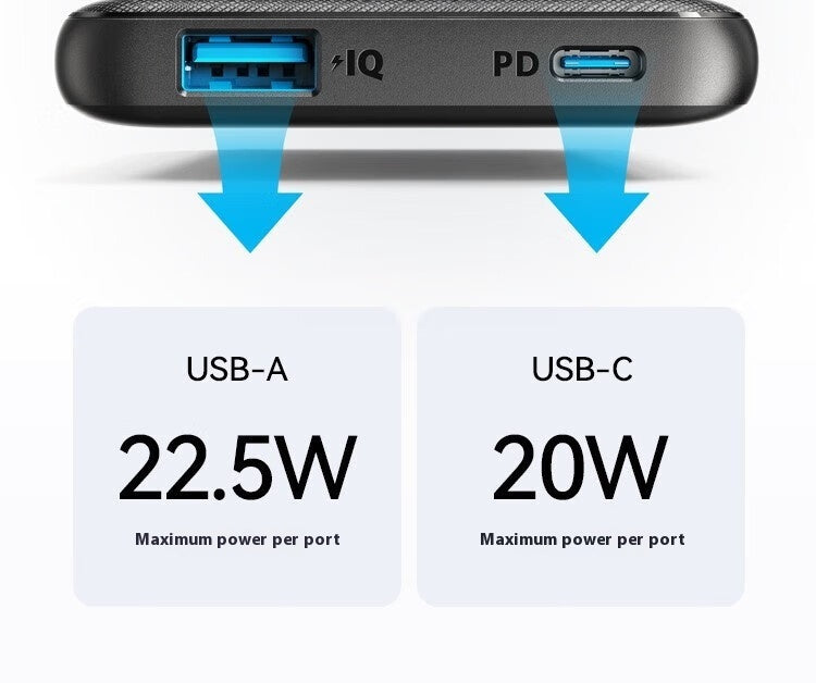 Portable Power Bank 10000mAh USB A1245 Fast Charging Compact Battery Pack - Teleplus