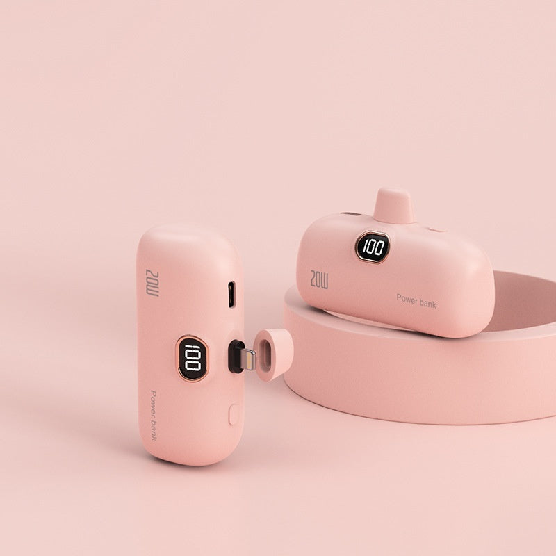 Portable Power Bank with Apple or Type-C Charging Cables in Multiple Colors - Pocket Bank: Charge Like a Pro power bank
