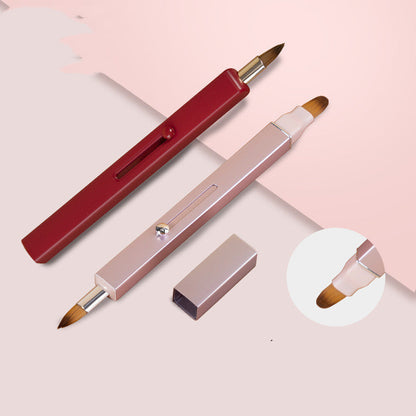 Portable Retractable Nylon Lip Brush for Makeup Pink Black Red Gray Gold - in Multiple Colors portable retractable