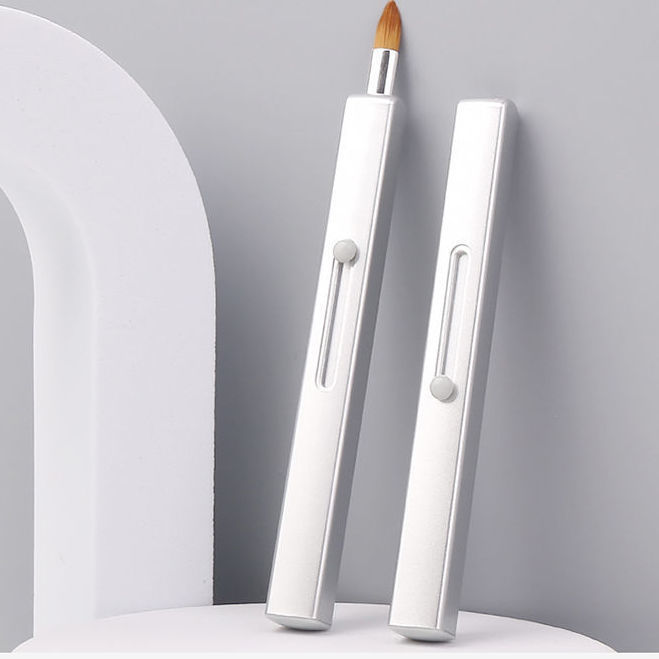 Portable Retractable Nylon Lip Brush for Makeup Pink Black Red Gray Gold - in Multiple Colors portable retractable