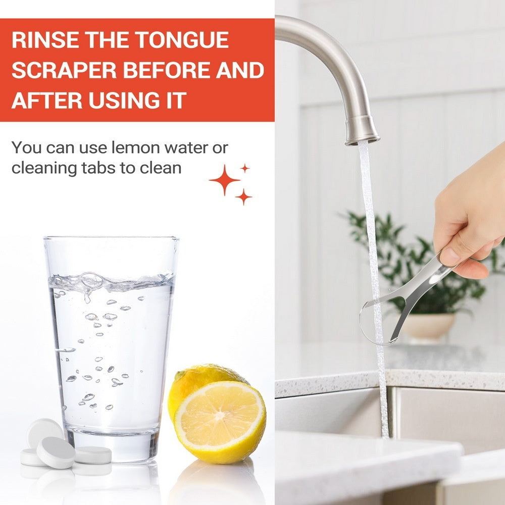 Portable Scraping Tongue Cleaner with Steel Coating Options - portable scraping tongue coating cleaner steel