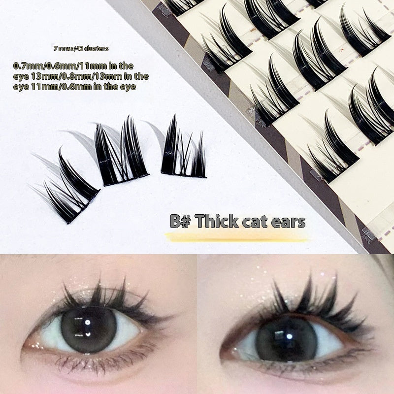 Portable Segmented Natural False Eyelashes with Cat Ears for United States Fans - Teleplus US portable segmented