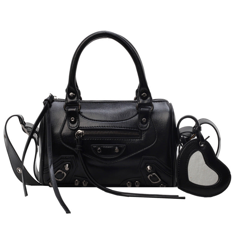 Portable Tassel Rivet Shoulder Underarm Pillow Bag in Multiple Colors - Teleplus portable tassel rivet shoulder