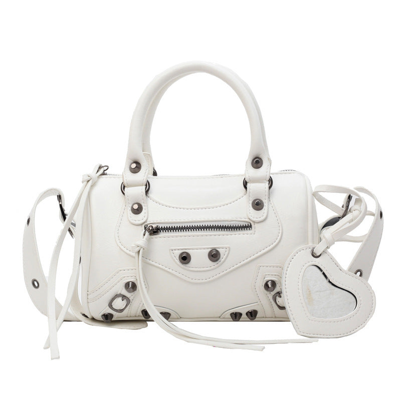 Portable Tassel Rivet Shoulder Underarm Pillow Bag in Multiple Colors - Teleplus portable tassel rivet shoulder