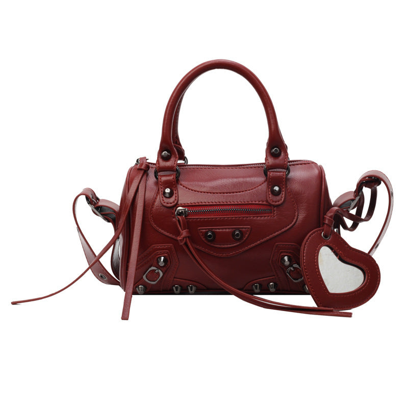 Portable Tassel Rivet Shoulder Underarm Pillow Bag in Multiple Colors - Teleplus portable tassel rivet shoulder