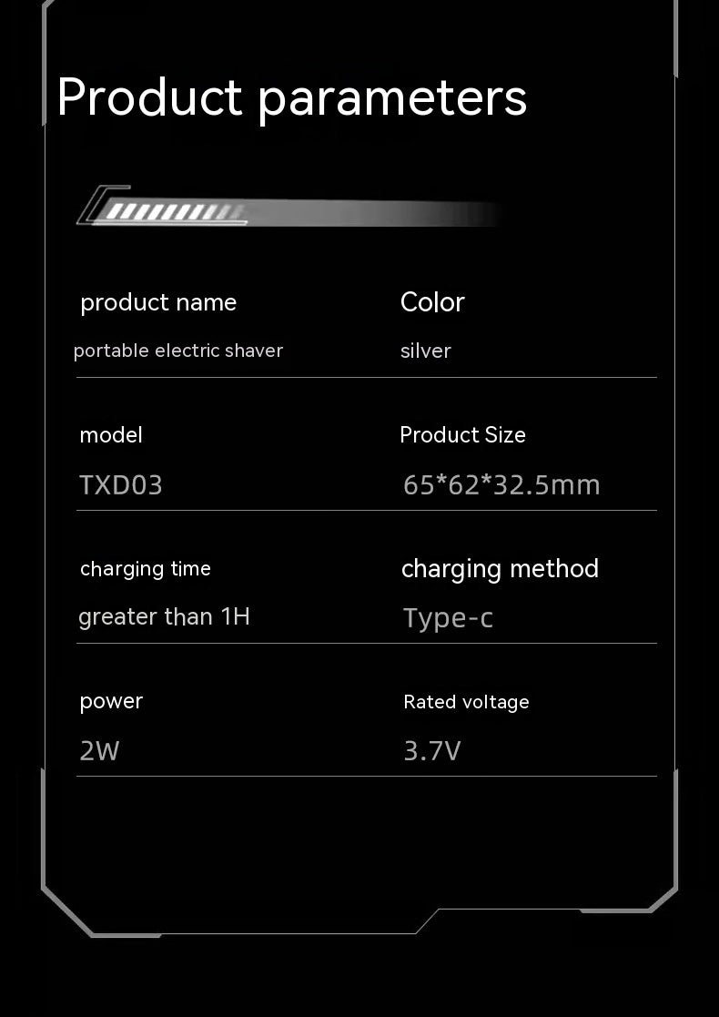 Portable USB Charging Waterproof Mini Shaver with Washable Cutter Head - Teleplus portable usb charging waterproof mini