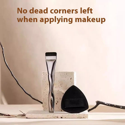 Powder Foundation Brush Set with Synthetic Fibers and Protective Bag - Teleplus powder foundation brush bag make-up