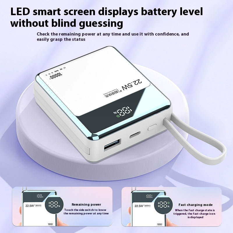 Power Bank 10000mAh with Fast Charging Shell Plastic Compact Design - fast charging device high-capacity power bank