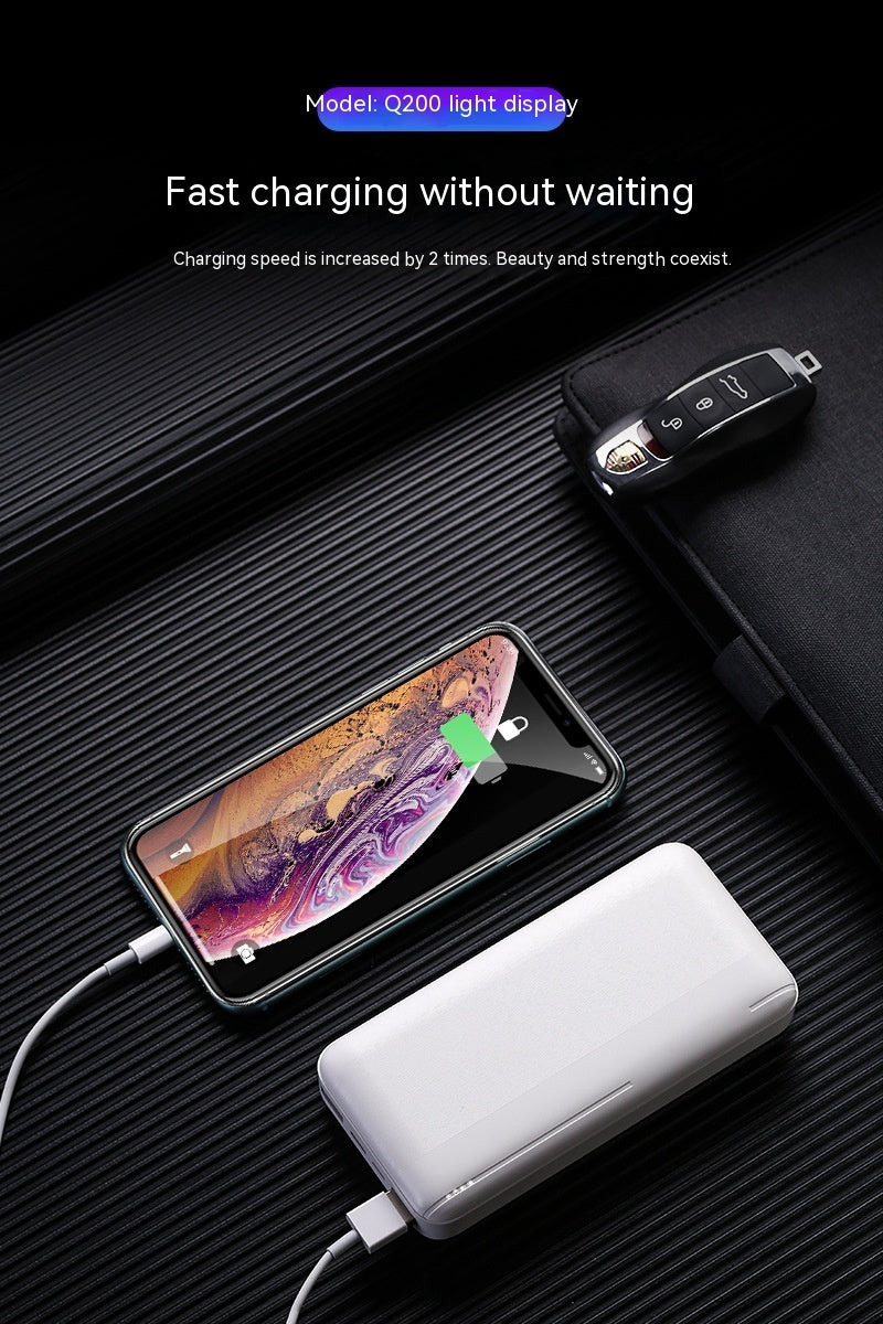 Power Bank Light Display Screen Display Vest Coat Ultra-thin Portable Power Source - Ultra-Thin Power Bank with Light