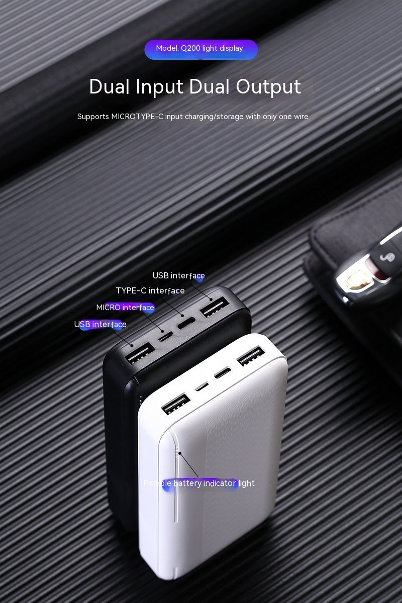 Power Bank Light Display Screen Display Vest Coat Ultra-thin Portable Power Source - Ultra-Thin Power Bank with Light