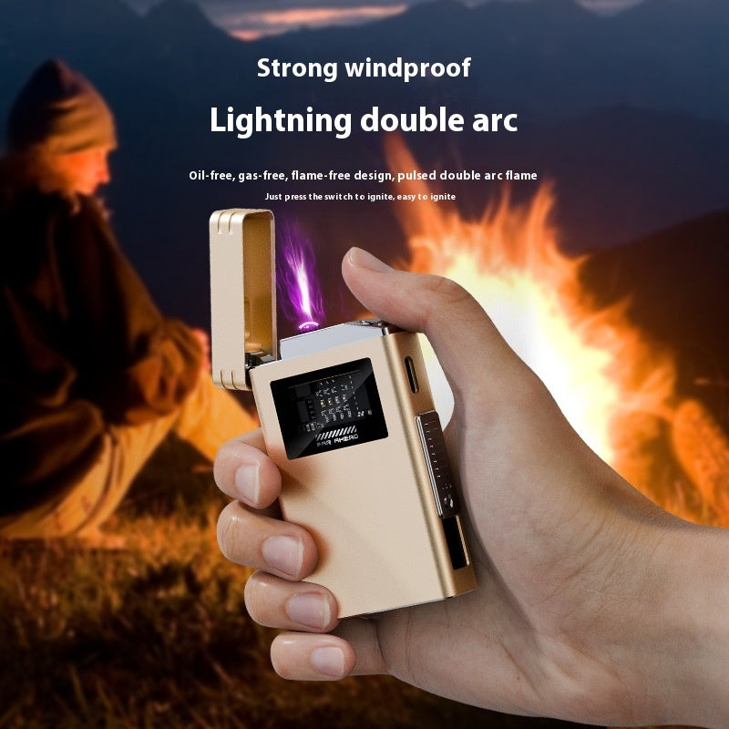 Power Bank Lighter Creative Personality Usb Electronic Lighter Metal Double - Power Bank Lighter Creative USB Metal