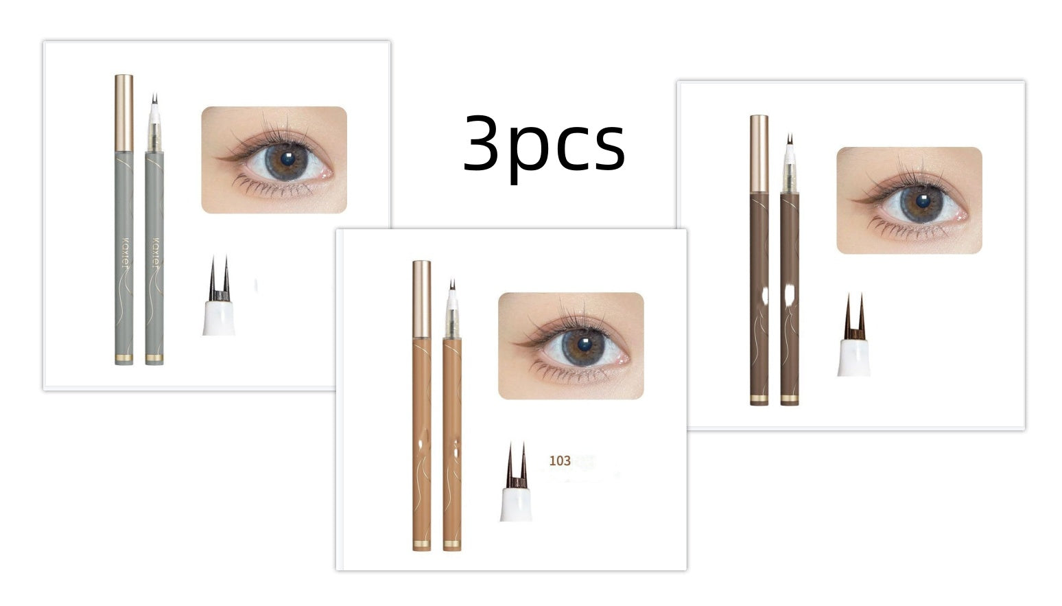 Power Print Double Claw Liquid Eyeliner with Forked Design - Teleplus forked double claw lower eyeliner