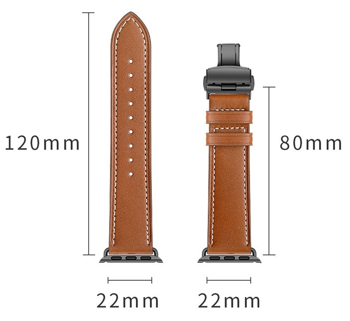 Premium Business Watchband with Line Bow Buckle Options in Black and Light Brown - for Classy Time line bow buckle