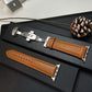 Premium Business Watchband with Line Bow Buckle Options in Black and Light Brown - for Classy Time line bow buckle