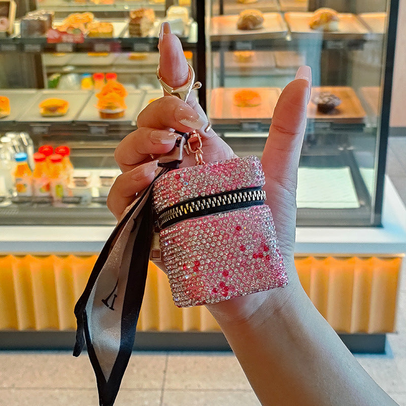 Premium Diamond Cylinder Coin Purse in Various Colors for United States Buyers - Chic White All Styles united states