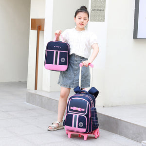 Primary School Children Burden-relieving Backpack Dual-use - Relieve Back Pain with a Stylish Navy Blue Handbag