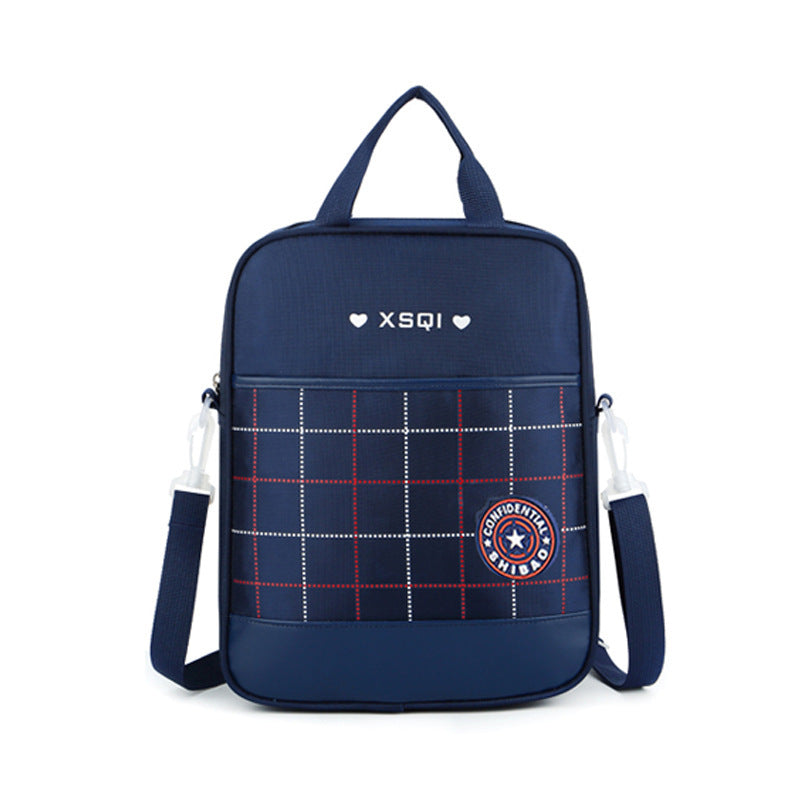 Primary School Children Burden-relieving Backpack Dual-use - Relieve Back Pain with a Stylish Navy Blue Handbag