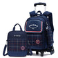 Primary School Children Burden-relieving Backpack Dual-use - Relieve Back Pain with a Stylish Navy Blue Handbag