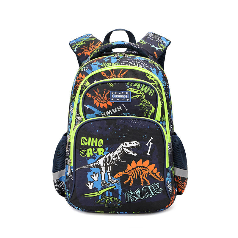 Primary School Student Schoolbag Boys Stylish And Lightweight Grade 1-3 Children Backpack - Stylish Schoolbag for Dino