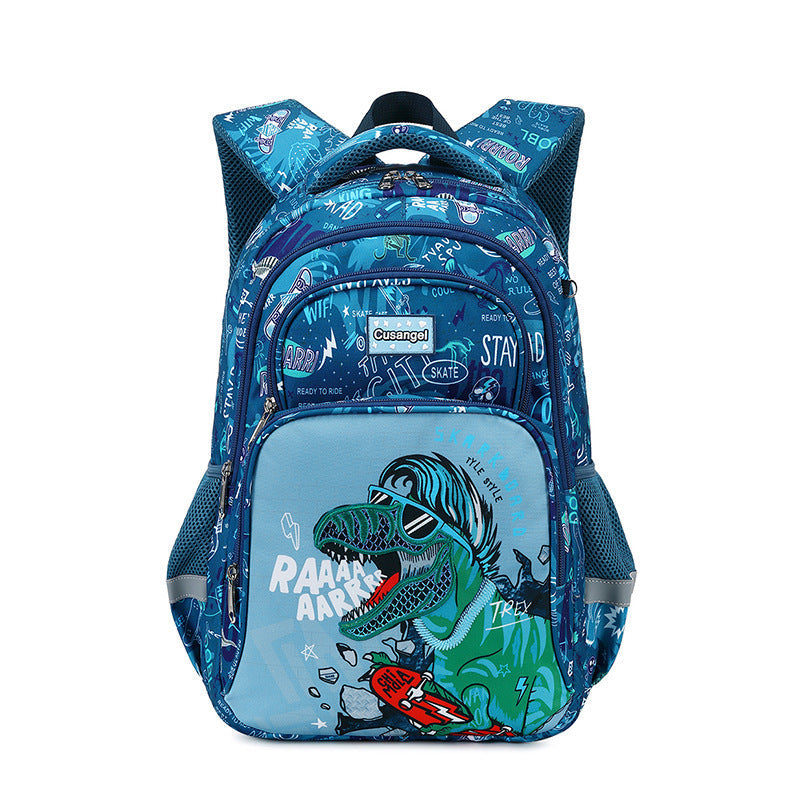 Primary School Student Schoolbag Boys Stylish And Lightweight Grade 1-3 Children Backpack - Stylish Schoolbag for Dino