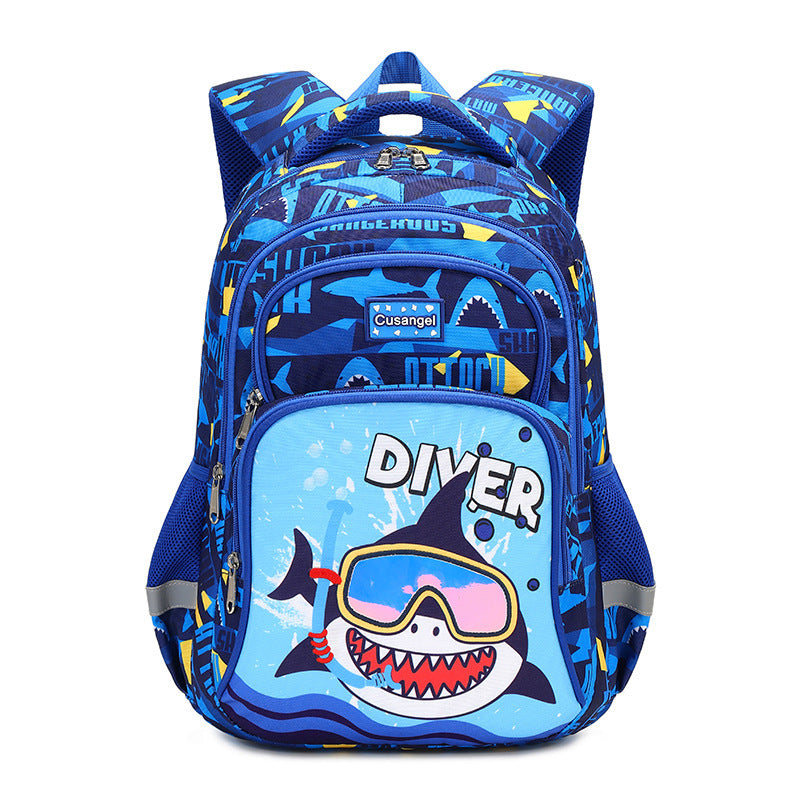 Primary School Student Schoolbag Boys Stylish And Lightweight Grade 1-3 Children Backpack - Stylish Schoolbag for Dino