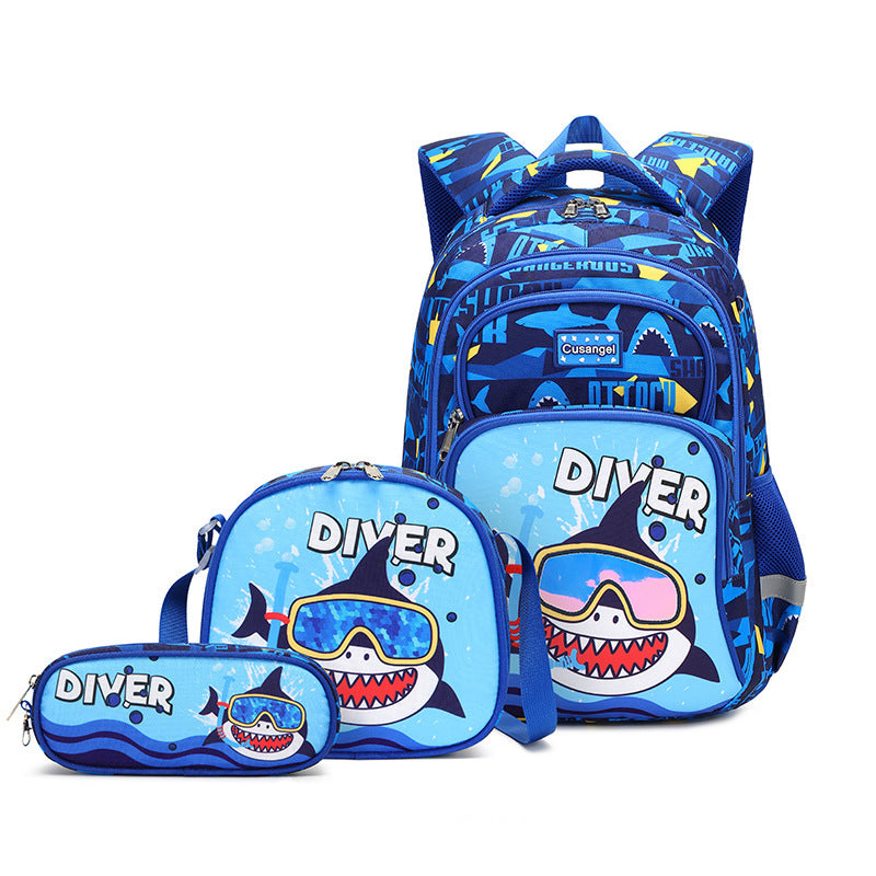 Primary School Student Schoolbag Boys Stylish And Lightweight Grade 1-3 Children Backpack - Stylish Schoolbag for Dino