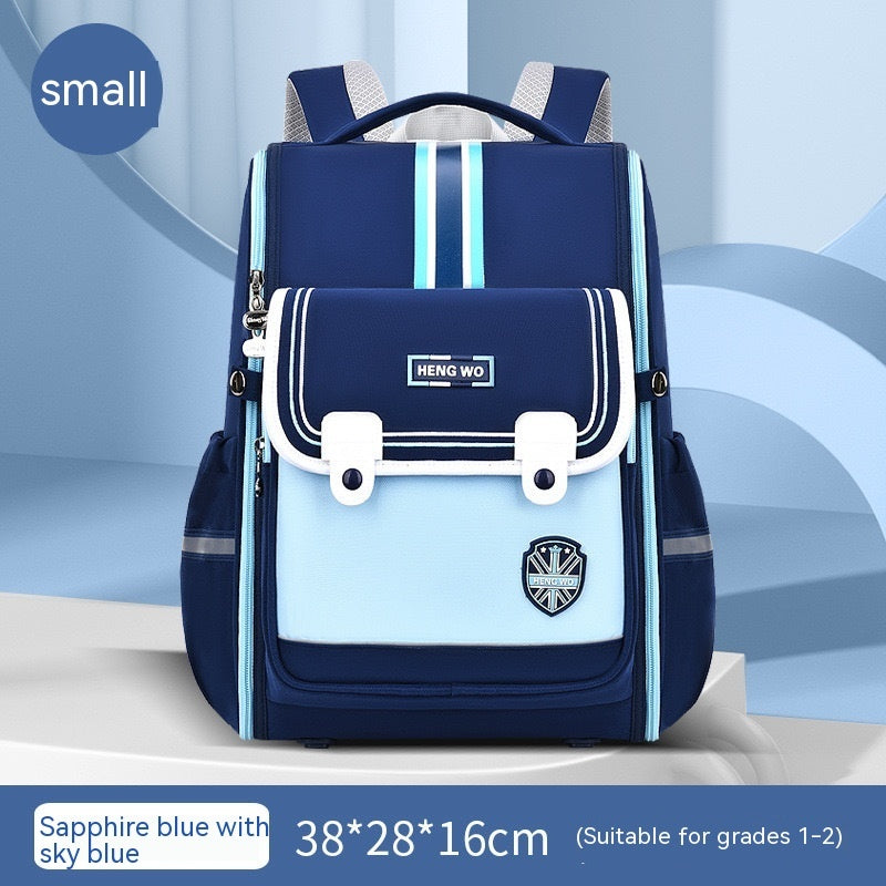 Primary School Student Schoolbag Female Lightweight Burden Alleviation Spine Protection - Sapphire Blue Schoolbag Light