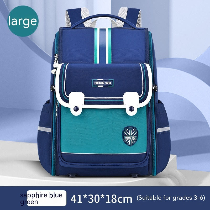 Primary School Student Schoolbag Female Lightweight Burden Alleviation Spine Protection - Sapphire Blue Schoolbag Light