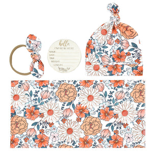 Vintage Flowers Bedding Set with Eucalyptus for United States CHF Buyers - Wrap Your Baby in Flower Fun Today united