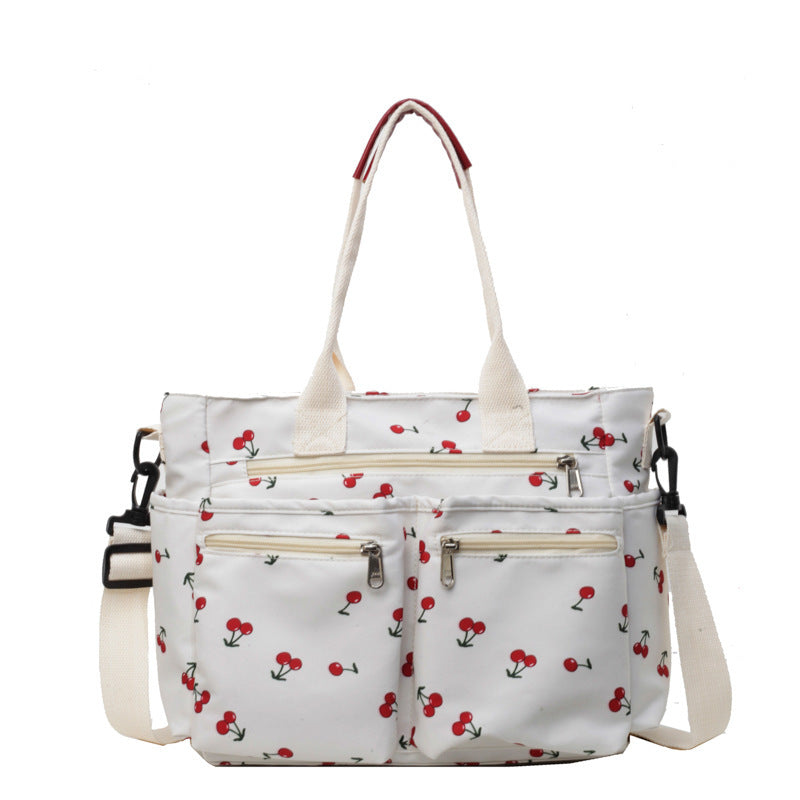 Printed Cherry Shoulder Messenger Bag with Oxford Cloth and Multiple Colors - Teleplus in shoulder messenger bag