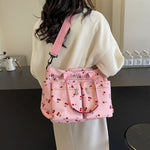 Printed Cherry Shoulder Messenger Bag with Oxford Cloth and Multiple Colors - Teleplus in shoulder messenger bag