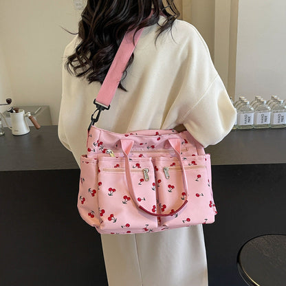 Printed Cherry Shoulder Messenger Bag with Oxford Cloth and Multiple Colors - Teleplus in shoulder messenger bag