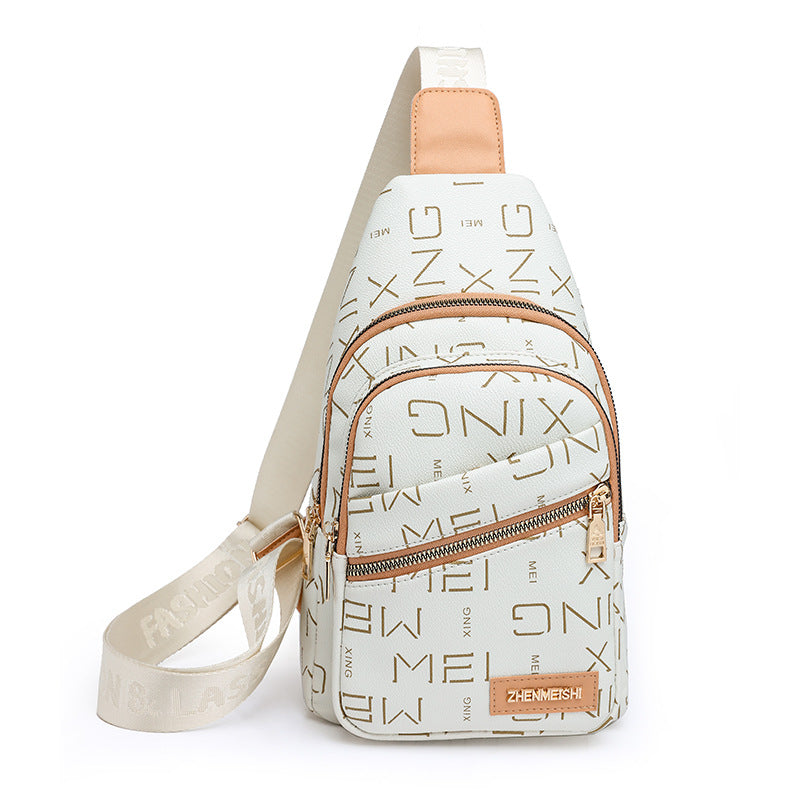 Printed Crossbody Bag Fashion Letters for Daily Use and Street Style - Teleplus chest bag fashion printed crossbody