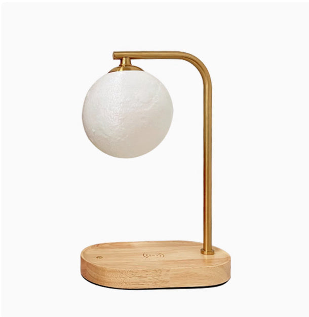 Printed Lunar Light with Wooden Body and Dual Color LED Dimming - Teleplus printed lunar light led headboard