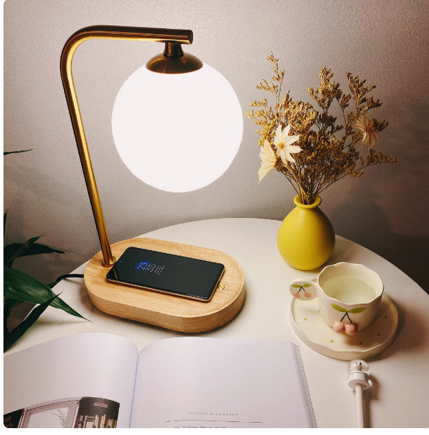 Printed Lunar Light with Wooden Body and Dual Color LED Dimming - Teleplus printed lunar light led headboard