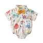 Printed Short Sleeve Lapel Bow Shirt Jumpsuit - Baby’s Short Sleeve Jumpsuit for Tiny Trendsetters