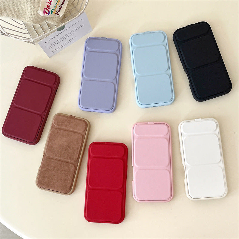 Pro Max iPhone13 Flip Bracket Case Anti-Fall TPU Solid Color Cover
